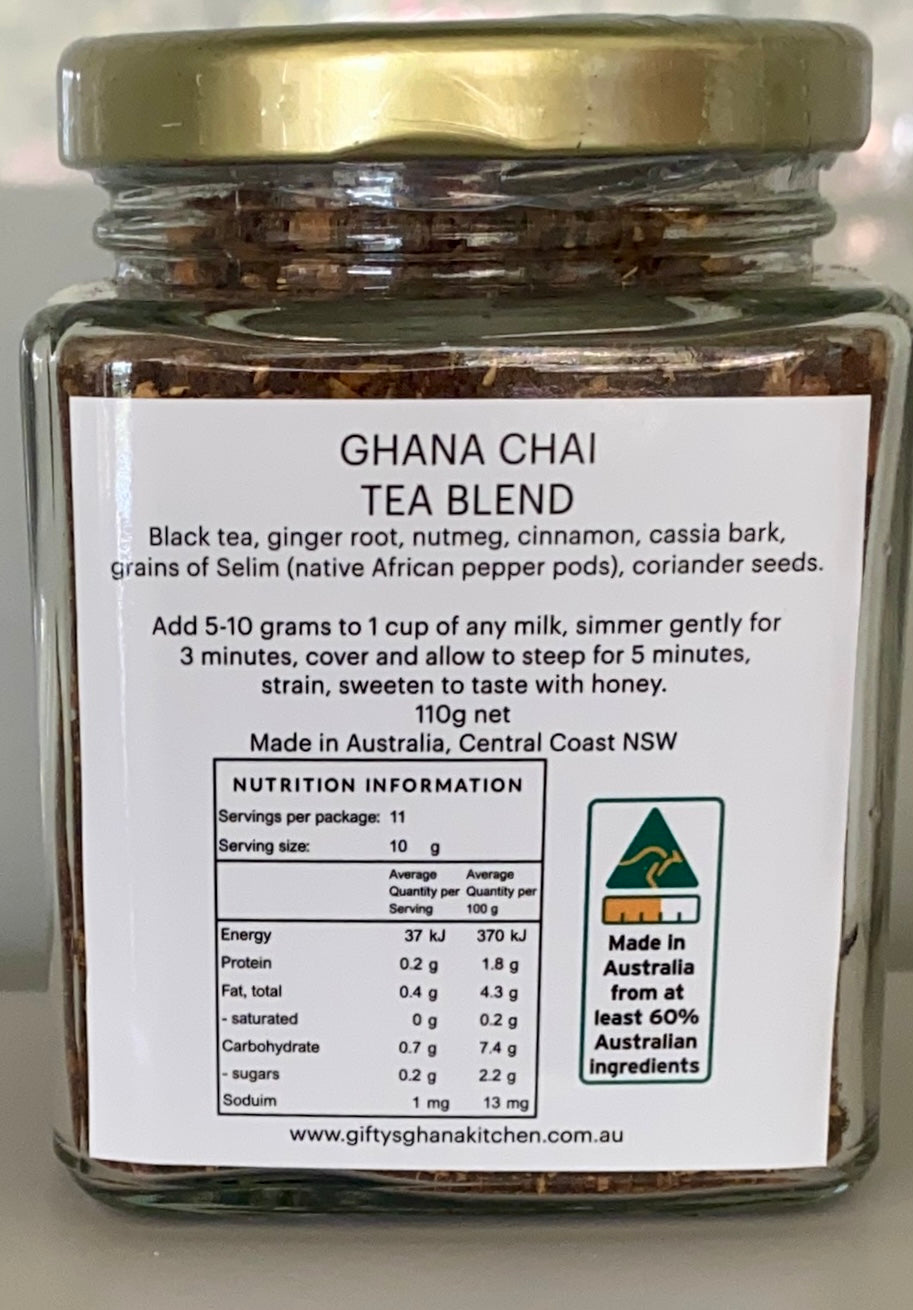 Ghana Chai Tea Blend - Handcrafted aromatic tea blend with native African Pepper (grains of Selim) Gifty's Ghana Kitchen